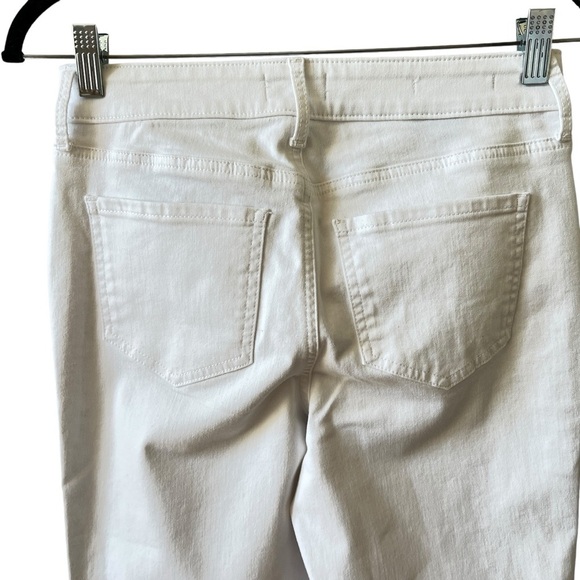 NYDJ MARILYN STRAIGHT JEANS 2 OPTIC WHITE FRAY HEM CROPPED STRETCH SUMMER CHIC - Picture 5 of 11